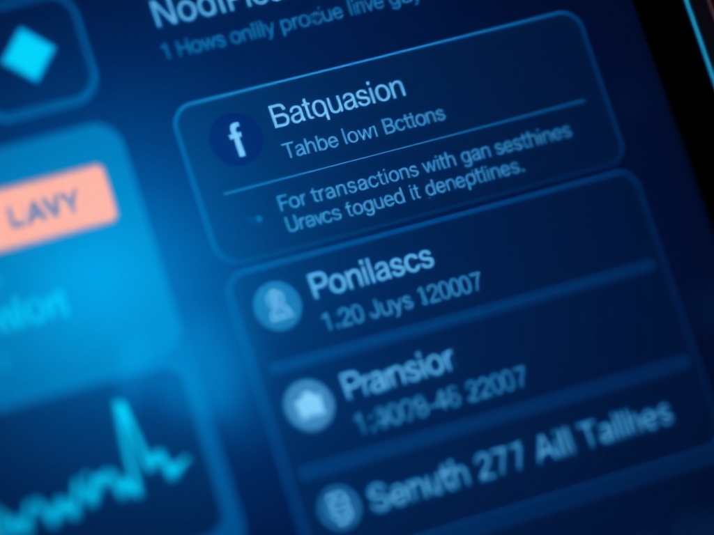 панель уведомлений и оповещений о трансакциях
